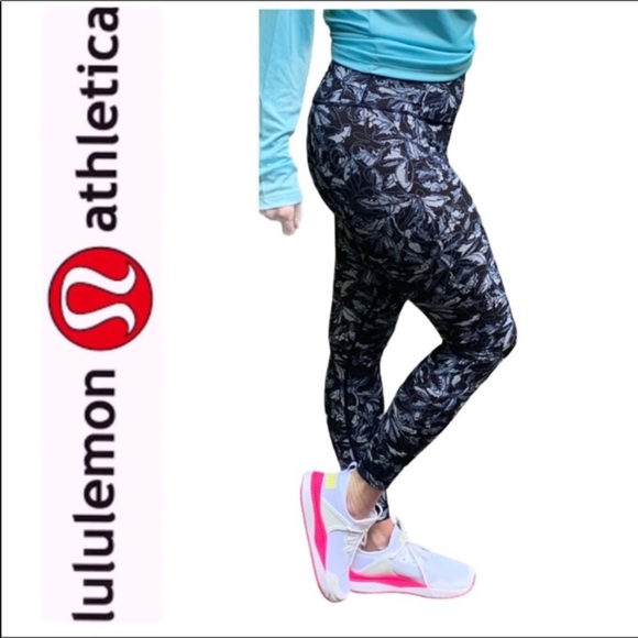 Lululemon Wunder Under Tights Leggings Rare Sketch Leaf Size 4 NWOT Athleisure - Picture 5 of 16